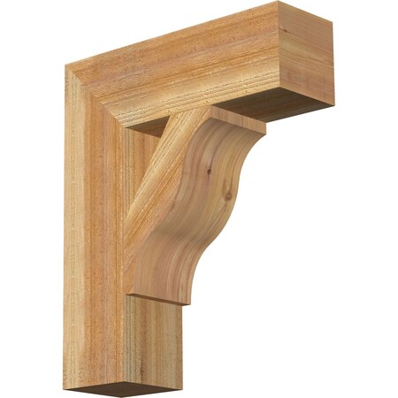 Funston Block Rough Sawn Bracket, Western Red Cedar, 6"W x 20"D x 24"H